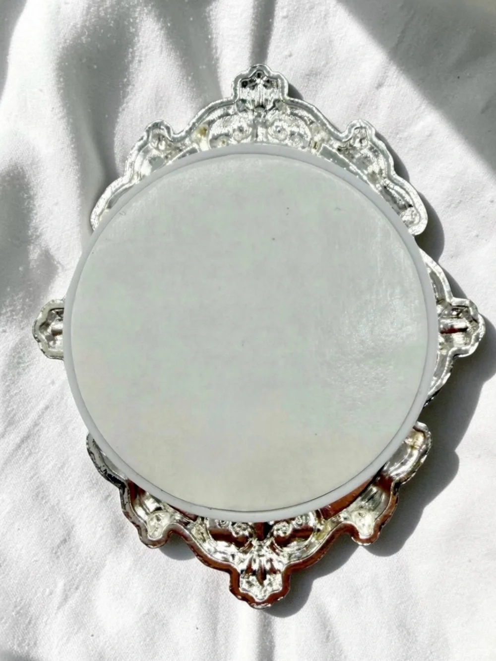 Silver Ornate Mirror Phone Grip PopSocket Vanity Coquette Baroque Aesthetic